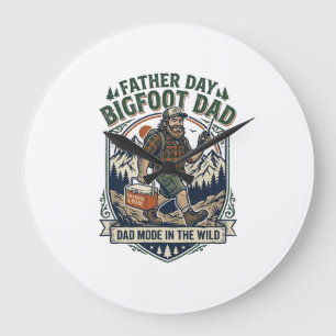 Vatertag Bigfoot Papa Shirt Mythologischer Familie Große Wanduhr