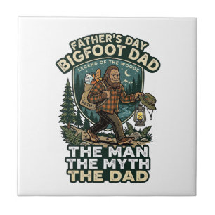 Vatertag Bigfoot Papa Shirt Stark Ruhig Zuverlässi Fliese