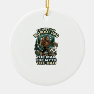 Vatertag Bigfoot Papa Shirt Stark Ruhig Zuverlässi Keramik Ornament