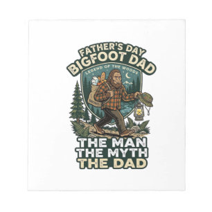 Vatertag Bigfoot Papa Shirt Stark Ruhig Zuverlässi Notizblock