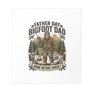 Vatertag Bigfoot Papa Shirt Wald Papa Retro G Notizblock