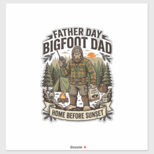 Vatertag Bigfoot Papa Shirt Woodland Papa Retro G Aufkleber