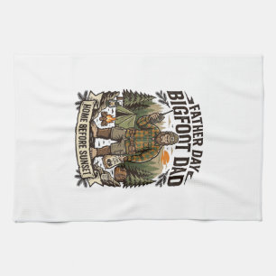 Vatertag Bigfoot Papa Shirt Woodland Papa Retro G Geschirrtuch