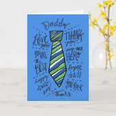 Vatertag - Blau - Krawatte "Daddy" Karte (Gelbe Blume)