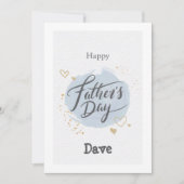 Vatertag blauer Kreis mit Textkarte Einladung (Vorderseite)