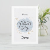 Vatertag blauer Kreis mit Textkarte Einladung (Stehend Vorderseite)