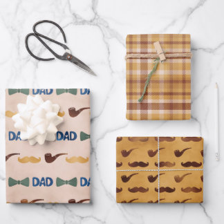 Vatertag Bow Krawatte Karierte Wrapping Paper Shee Geschenkpapier Set