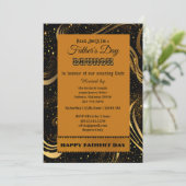 Vatertag Brunch Gold Curls Blätterteig Wirbel Part Einladung (Stehend Vorderseite)