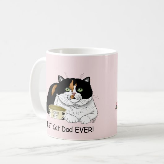 Vatertag Calico Katze Kaffeetasse (Vorderseite Links)