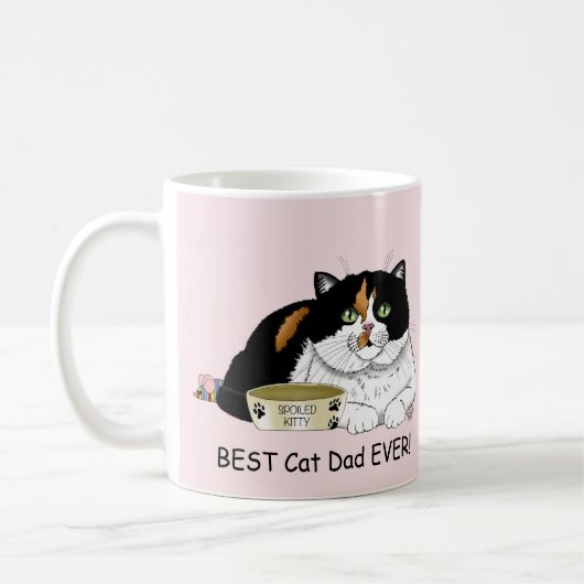 Vatertag Calico Katze Kaffeetasse (Links)