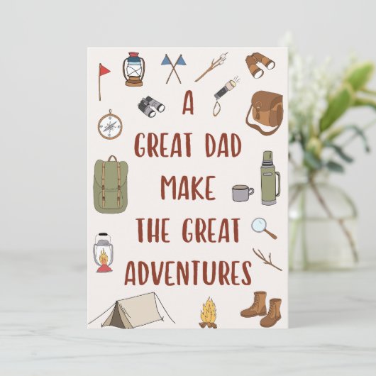 Vatertag Camping Zitat Karte (Stehend Vorderseite)