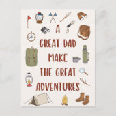 Vatertag Camping Zitat Postkarte (Vorderseite)