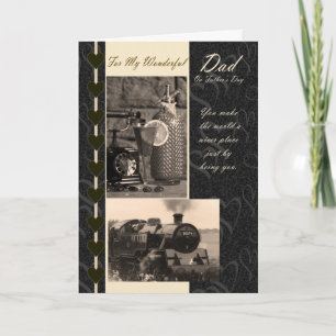 Vatertag-Card-Vater mit Zügen Karte