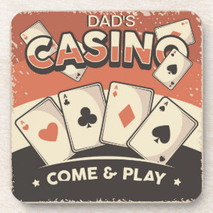 Vatertag Casino Poker Karten Getränkeuntersetzer