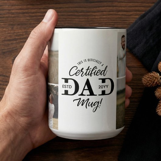 Vatertag Certified Dad Tasse Dad Fotocollage