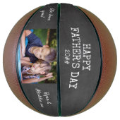 Vatertag Chalkboard Custom Foto Year and Names Basketball (Vertikal)