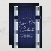 Vatertag Cookout Maskuline Denim Kariert Einladung (Vorne/Hinten)