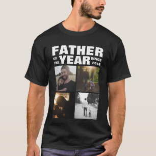 Vatertag Custom Family Foto Collage Black T-Shirt