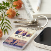 Vatertag Custom Foto Collage Bester Vater je Schlüsselanhänger (Vorderseite rechts)