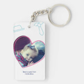 Vatertag Custom Foto Heart Frame Cooler Vater Schlüsselanhänger (Rückseite)