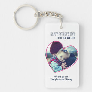 Vatertag Custom Foto Heart Frame Cooler Vater Schlüsselanhänger