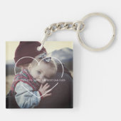 Vatertag Custom Foto Herz Daddy Script Schriftart Schlüsselanhänger (Rückseite)