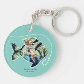 Vatertag Custom Foto Rollen Coole Fischerei Vater Schlüsselanhänger (Rückseite)