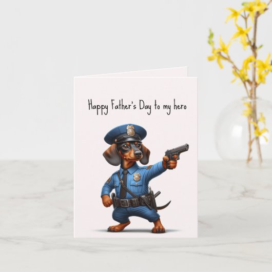 Vatertag-Dackel Karte (Gelbe Blume)