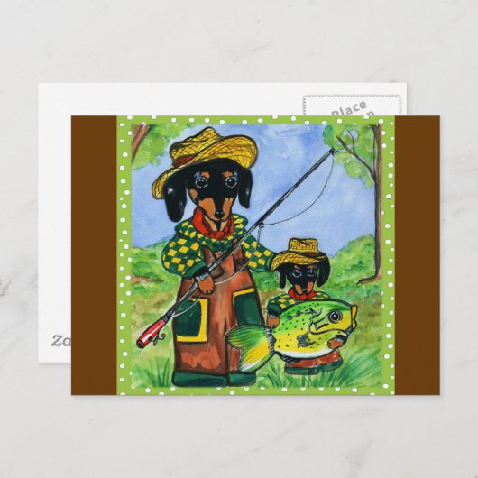 Vatertag Dackeln Postkarte (Vorne/Hinten)