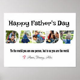 Vatertag Daddy Foto Collage Letter geformt Poster