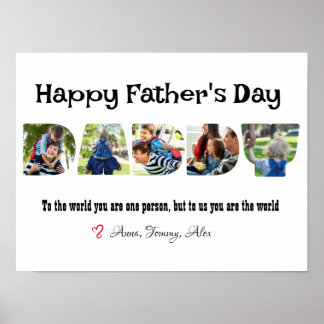 Vatertag Daddy Foto Collage Letter geformt Poster