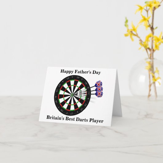Vatertag-Dart-Board und Darts Karte (Gelbe Blume)