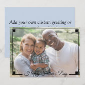 Vatertag des benutzerdefinierten Fotos Feiertagskarte (Vorne/Hinten)