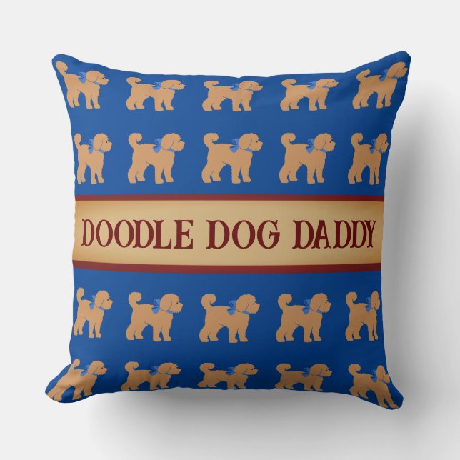 Vatertag Doodle Dog Kissen (Vorderseite)