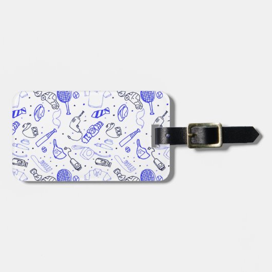 Vatertag-Doodle Gepäckanhänger (Vorderseite horizontal)