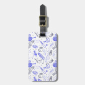 Vatertag-Doodle Gepäckanhänger (Vorderseite vertikal)