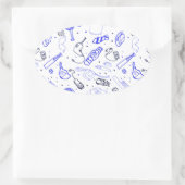 Vatertag-Doodle Ovaler Aufkleber (Tasche)