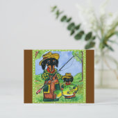Vatertag Doxies Postkarte (Stehend Vorderseite)