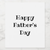 Vatertag einfach Schwarz-weiß Weinetikett (Einzelnes Label)