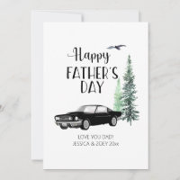Vatertag einfache Pine Trees Black Car Card