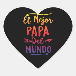 Vatertag EL Mejor Papa Del Mundo Dad Herz-Aufkleber