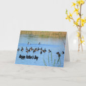 Vatertag, Enten im Teich Karte (Gelbe Blume)