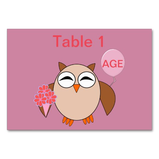 Vatertag - Eule Tablecard Tischnummer (Vorderseite)