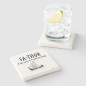 Vatertag Fa-Thor-der lustige Steinuntersetzer (Seitenansicht)