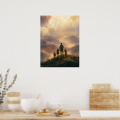 Vatertag Familie Bergblick Poster (Küche)