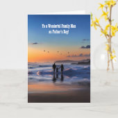 Vatertag Familienmann mit Ehefrau und Kind Karte (Gelbe Blume)