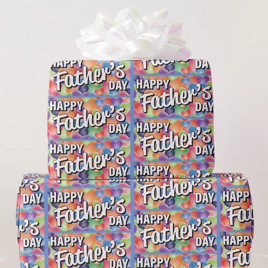 Vatertag farbenfrohe Herztoss Fun Geschenk Geschenkpapier