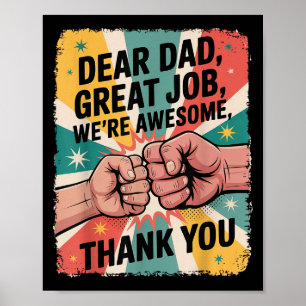 Vatertag Fauststoß Lieber Vater Großartige Arbeit  Poster