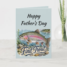 Vatertag Fische herum und finde Forelle Spaß Feiertagskarte