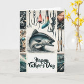 Vatertag Fischer Gruß Karte (Gelbe Blume)